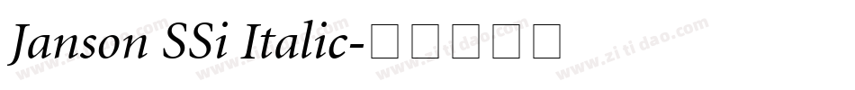 Janson SSi Italic字体转换